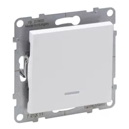  Legrand Suno egypólusú kapcsoló jelzőfénnyel 10AX, fehér (101), Legrand 721111