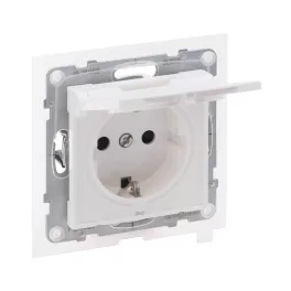   Legrand Suno 2P+F csatlakozóaljzat (rugós), biztonsági zsaluval, IP44, fehér, Legrand 721123
