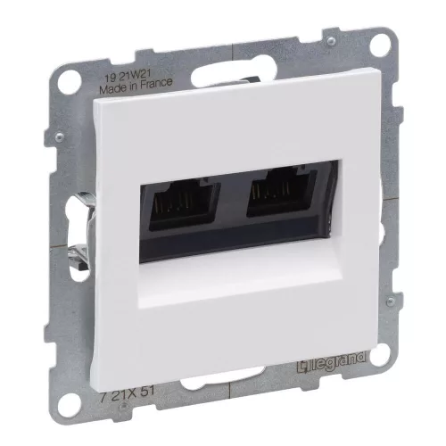 Legrand Suno 2xRJ45 Cat.5E UTP csatlakozóaljzat, fehér, Legrand 721151
