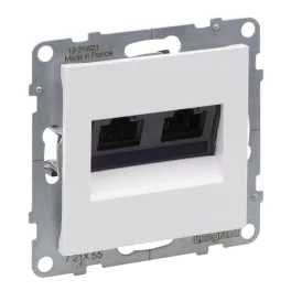   Legrand Suno 2xRJ45 Cat.6A UTP csatlakozóaljzat, fehér, Legrand 721155