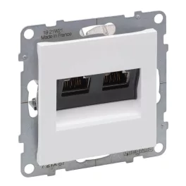   Legrand Suno 2xRJ45 Cat.6 STP csatlakozóaljzat, fehér, Legrand 721157
