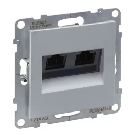   Legrand Suno 2xRJ45 Cat.6 UTP csatlakozóaljzat, alumínium, Legrand 721353