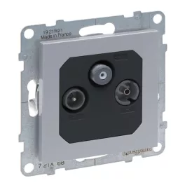   Legrand Suno TV-R-SAT csatlakozóaljzat, átmenő (apa, 14 dB), alumínium, Legrand 721368