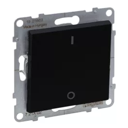   Legrand Suno kétpólusú kapcsoló 10AX, fekete (102), Legrand 721402