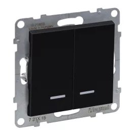   Legrand Suno csillárkapcsoló jelzőfénnyel 10AX, fekete (105), Legrand 721415