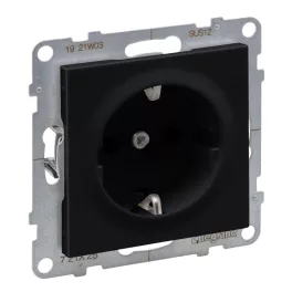   Legrand Suno 2P+F csatlakozóaljzat (csavaros), fekete, Legrand 721425