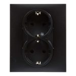 Legrand Suno 2x2P+F csatlakozóaljzat kerettel (rugós), biztonsági zsaluval, komplett, fekete, Legrand 721426