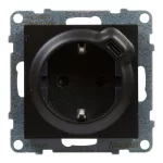 Legrand Suno 2P+F + USB-C csatlakozóaljzat (rugós), biztonsági zsaluval, fekete, Legrand 721429