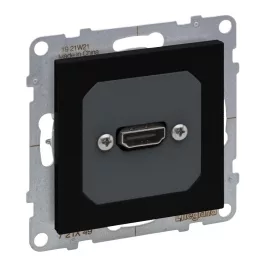   Legrand Suno elővezetékelt HDMI 1.4 típusú csatlakozóaljzat, 15 cm kábellel szállítva, fekete, Legrand 721449