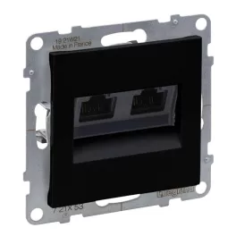   Legrand Suno 2xRJ45 Cat.6 UTP csatlakozóaljzat, fekete, Legrand 721453