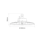 PHANTOM Csarnokvilágító, 120°, IP65, IK08, 100 W, szabályozható, Természetes fehér, fekete LL-203143 LED line