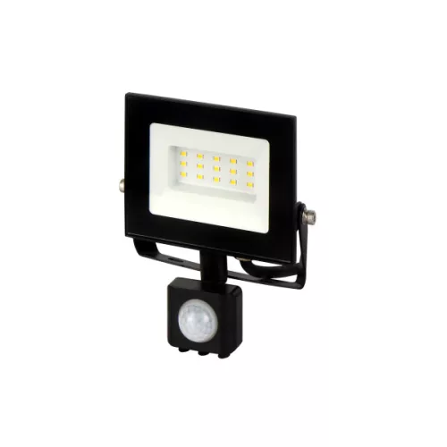 LUMINO mozgásérzékelős LED-reflektor, 120°, IP44, 10 W, Természetes fehér, fekete LL-203358 SpectrumLED
