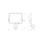 LUMINO mozgásérzékelős LED-reflektor, 120°, IP44, 30 W, Természetes fehér, fekete LL-203372 LED line