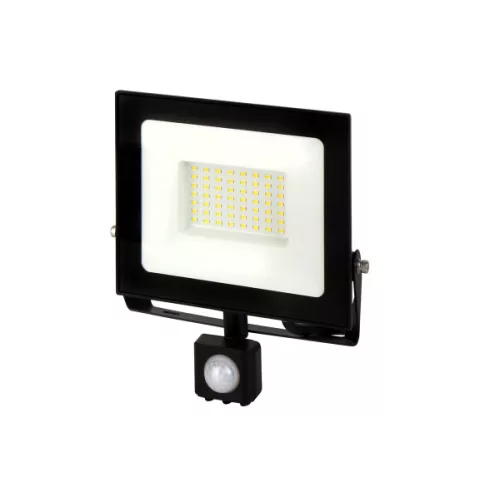 LUMINO mozgásérzékelős LED-reflektor, 120°, IP44, 50 W, Természetes fehér, fekete LL-203389 LED line