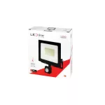 LUMINO mozgásérzékelős LED-reflektor, 120°, IP44, 50 W, Természetes fehér, fekete LL-203389 LED line