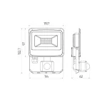 PHOTON mozgásérzékelős LED-reflektor, 120°, IP65, 20 W, Természetes fehér, fekete LL-203488 LED line
