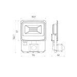 PHOTON mozgásérzékelős LED-reflektor, 120°, IP65, 20 W, Természetes fehér, fekete LL-203488 LED line