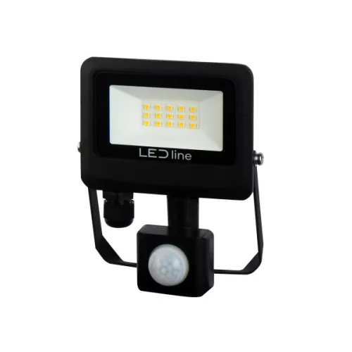 PHOTON mozgásérzékelős LED-reflektor, 120°, IP65, 10 W, Természetes fehér, fekete LL-203501 LED line