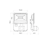 PHOTON mozgásérzékelős LED-reflektor, 120°, IP65, 10 W, Természetes fehér, fekete LL-203501 LED line