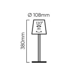 LEDline Asztali lámpa TAZA 3,5W 400lm CCT IP54 fekete 2x2000mAh LL-203853 LED line
