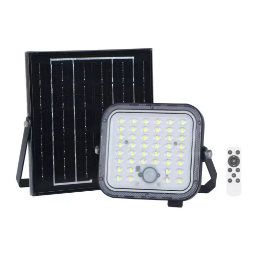 LUNIR napelemes LED-reflektor, 90°, IP65, 50 W, Természetes fehér, fekete