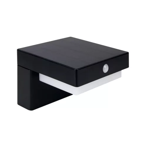 Suntis Solar Wall Light 3000K 220lm 2Ah USB-C Square IP54 Black PRIME LL-217591 LED line