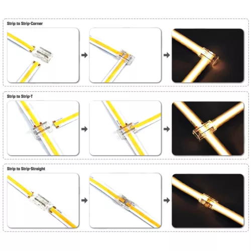 Connector for LED strips Fast Connector 3gen. 9in1 SMD/COB 2pin 8mm 5A PCB-PCB PRIME (10 db/csomag)