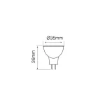 MR11 LED-fényforrás, 10/14 V AC/DC, 3 W, Hideg fehér, 5 év garancia CW 6500K 330lm, LL-248153-II SpectrumLED