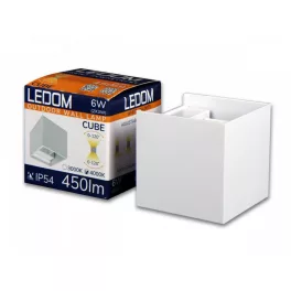   LED line LITE LED outdoor wall lamp 2x3W 3000K IP54 white CUBE LL-478153 SpectrumLED
