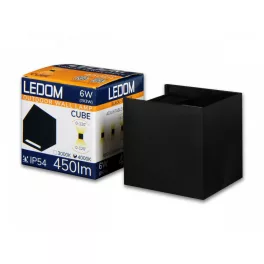   LEDline LEDOM Outdoor wall mounted luminaire LED 2x3W 4000K IP54 black CUBE LL-478177 LED line