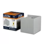 LEDline LEDOM Outdoor wall mounted luminaire LED 2x3W 4000K IP54 gray CUBE LL-478191 LED line