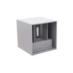 LEDline LEDOM Outdoor wall mounted luminaire LED 2x3W 4000K IP54 gray CUBE LL-478191 LED line