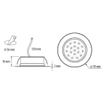 Ultralux bútorba süllyeszthető LED Spot 230V AC, 4W, 4200K, 330 lumen, IP44, KRÓM LML220442CH