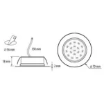 Ultralux bútorba süllyeszthető LED Spot 230V AC, 4W, 4200K, 330 lumen, IP44, SZATÉN NIKKEL LML220442SN