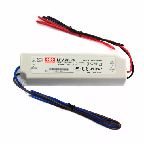 Mean Well LPV-35-24 LED-tápegység, 24 V DC, IP67