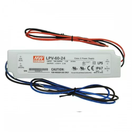 Mean Well LPV-60-24 LED-tápegység, 24 V DC, IP67