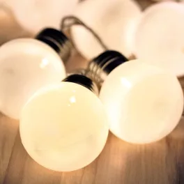   Home LP 20/WW LED-es villanykörte fényfüzér, 9,5 m / 20 db melegfehér LED, villanykörte búra, állófényű, átlátszó vezeték, adapter, kül- és beltéri kivitel, LP_20_WW
