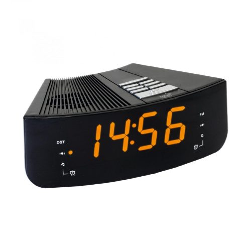 Home LTCR 02 digitális, LED ébresztőóra rádióval, borostyánsárga kijelző, 10 állomás memória, ébresztés, elemes vagy hálózati tápellátás, LTCR_02