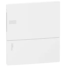   Schneider Mini PRAGMA RESI9 MP Kiselosztó, teli ajtó, süllyesztett, 1x8 modul, PEN sín, komplett, fehér MIP22108