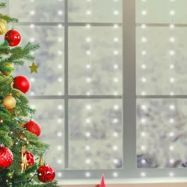   Home MLF 200/WH micro LED-es fényfüggöny, 3x2 m / 200 db hidegfehér micro LED, 8 fényprogram, távirányító, USB csatlakozó, beltéri kivitel, MLF_200_WH