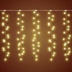 Home MLF 300/WW micro LED-es cluster fényfüggöny, 3x0,5 m / 300 db melegfehér micro LED, 8 fényprogram, távirányító, hálózati adapter, kül- és beltéri kivitel, MLF_300_WW