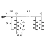 Home MLF 300/WW micro LED-es cluster fényfüggöny, 3x0,5 m / 300 db melegfehér micro LED, 8 fényprogram, távirányító, hálózati adapter, kül- és beltéri kivitel, MLF_300_WW