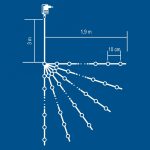 Home ML 120/WW micro LED-es fényfüzér-köteg, 120 db melegfehér micro LED, 6 ágú, vékony, ezüstszínű vezeték, hálózati adapter, kül- és beltéri kivitel, ML_120_WW