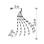 Home ML 150/WW micro LED-es fényfüzér-köteg, 150 db melegfehér micro LED, 6 ágú, vékony, ezüstszínű vezeték, hálózati adapter, kül- és beltéri kivitel, ML_150_WW