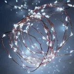 Home ML 160/WH micro LED-es fényfüzér, 15,9 m / 160 db hidegfehér micro LED, állófényű, vékony vezeték, hálózati adapter, kül- és beltéri kivitel, ML_160_WH