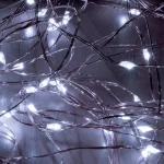 Home ML 200/WH micro LED-es fényfüzér-köteg, 200 db hidegfehér micro LED, 10 ágú, vékony, ezüstszínű vezeték, hálózati adapter, kül- és beltéri kivitel, ML_200_WH