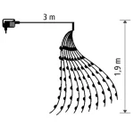 Home ML 200/WH micro LED-es fényfüzér-köteg, 200 db hidegfehér micro LED, 10 ágú, vékony, ezüstszínű vezeték, hálózati adapter, kül- és beltéri kivitel, ML_200_WH