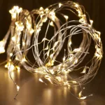 Home ML 200/WW micro LED-es fényfüzér-köteg, 200 db melegfehér micro LED, 10 ágú, vékony, ezüstszínű vezeték, hálózati adapter, kül- és beltéri kivitel, ML_200_WW