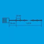 Home ML 50/WW micro LED-es fényfüzér, 4,9 m / 50 db melegfehér micro LED, állófényű, kapcsolható és időzíthető, átlátszó vezeték, elemes, beltéri kivitel, ML_50_WW