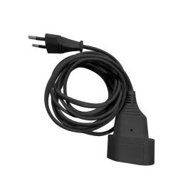   Technik Hosszabbító Hálózati Kábel Földeletlen Fekete 2m kábellel 2x0,75mm2